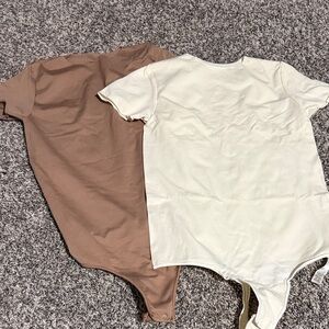 SKIMS BODYSUIT One Piece Set - Cream and Brown